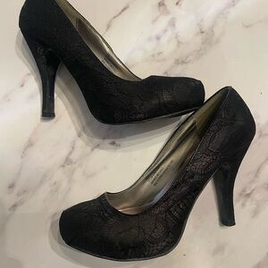 Maurices Black Lace Heels